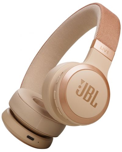 Безжични слушалки JBL - Live 670NC, ANC, Sandstone - 1