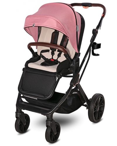 Бебешка количка 2 в 1 Lorelli - Glory, с адаптори, Pink - 5