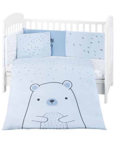 Бебешки спален комплект от 6 части KikkaBoo - Bear with me, Blue, 60 х 120 cm - 1