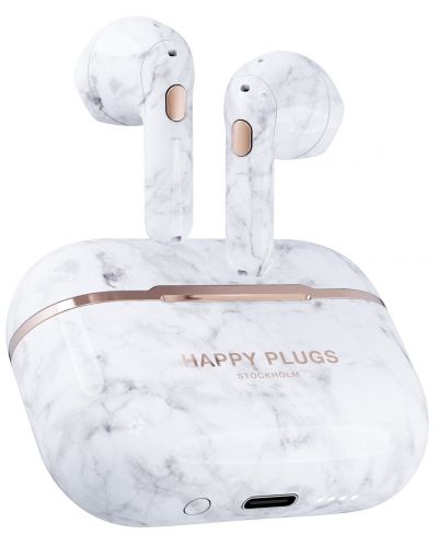 Безжични слушалки Happy Plugs - Hope, TWS, White Marble - 3