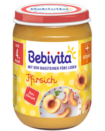 Плодово пюре Bebivita - Праскова, 190 g - 1