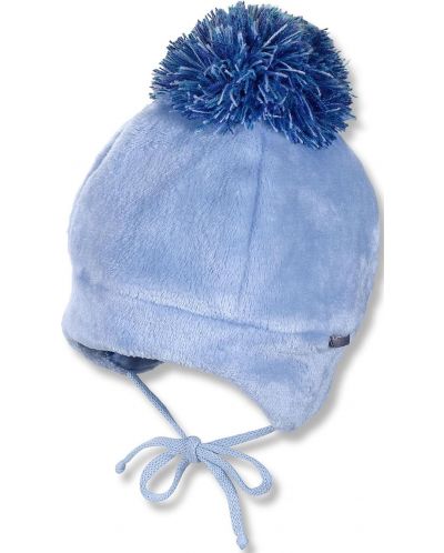 Бебешка зимна шапка с пискюл Sterntaler - 41 cm, 4-5 месеца, светлосиня - 1