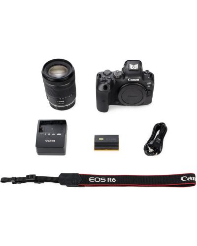 Безогледален фотоапарат Canon - EOS R6, RF 24-105mm, f/4-7.1 IS STM, черен - 8