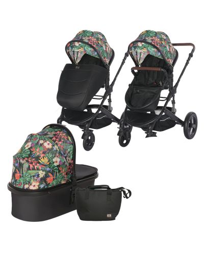 Бебешка количка с твърд кош Lorelli - Boston, Tropical Flowers - 1
