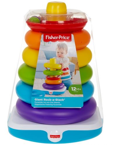 Бебешка играчка Fisher Price - Пластмасова низанка с 5 кръгчета - 1