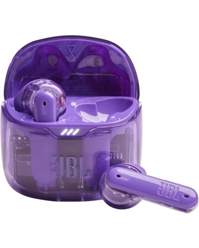 Безжични слушалки JBL - Tune Flex Ghost Edition, TWS, ANC, Purple Ghost - 1