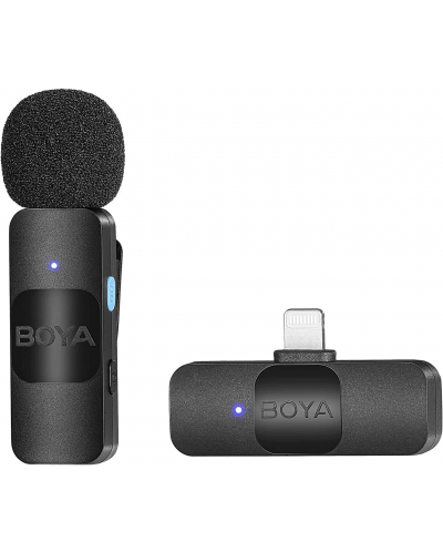 Безжична микрофонна система Boya - BY-V1 Lightning, черна - 1