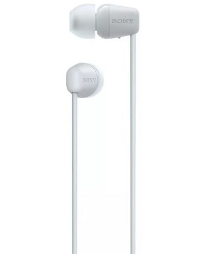 Безжични слушалки с микрофон Sony - WI-C100, бели - 2