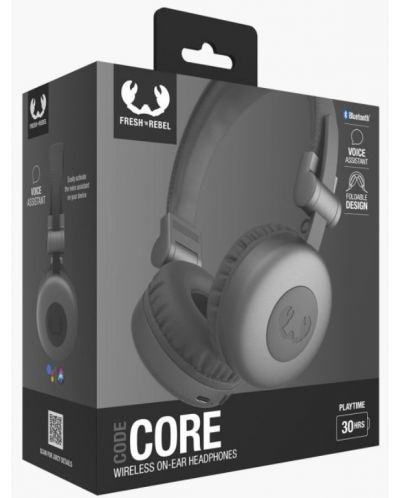 Безжични слушалки с микрофон Fresh N Rebel - Code Core, Storm Grey - 6
