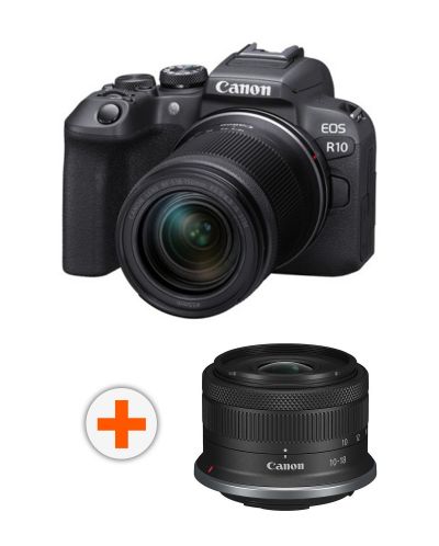Безогледален фотоапарат Canon - EOS R10, RF-S 18-150, IS STM, Black + Обектив Canon - RF-S, 10-18mm, f/4.5-6.3, IS STM - 1