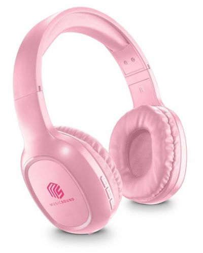 Безжични слушалки с микрофон Cellularline - Music Sound Basic, розови - 1