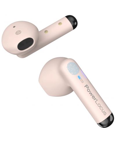 Безжични слушалки PowerLocus - PLX1, TWS, розови - 4