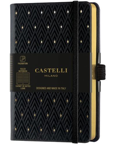 Бележник Castelli Copper & Gold - Diamonds Gold, 9 x 14 cm, линиран - 1