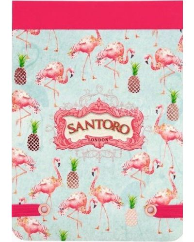 Бележник с ластик Santoro - Flamingos - 2