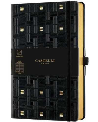 Бележник Castelli Copper & Gold - Weaving Gold, 9 x 14 cm, линиран - 1