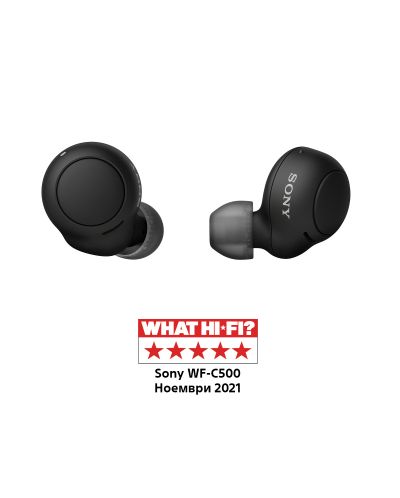 Безжични слушалки Sony - WF-C500, TWS, черни - 1