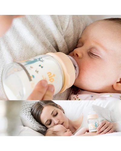 Бебешко стъклено шише NIP - Flow S, 0 м+, 120 ml, Girl - 4