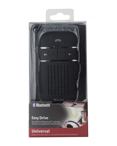 Безжична слушалка за автомобил Cellularline - Easy Drive, черна - 3