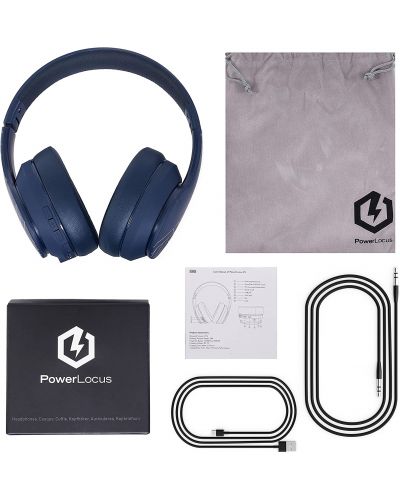 Безжични слушалки PowerLocus - P6, сини - 6