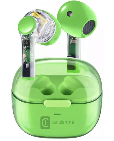 Безжични слушалки Cellularline - Fine, TWS, зелени - 1