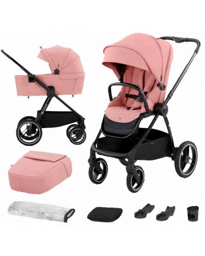 Комбинирана бебешка количка 2 в 1 KinderKraft - Nea, Ash Pink - 1
