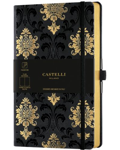 Бележник Castelli Copper & Gold - Baroque Gold, 9 x 14 cm, бели листове - 1