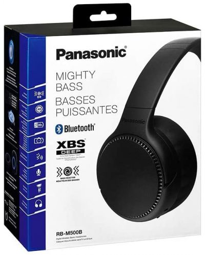 Безжични слушалки с микрофон Panasonic - RB-M500BE, черни - 3