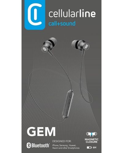 Безжични слушалки с микрофон Cellularline - Gem, черни - 5