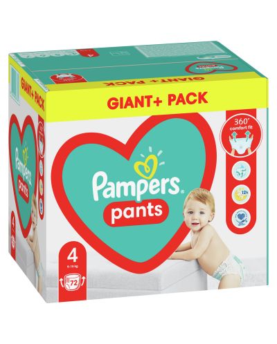 Бебешки пелени гащи Pampers 4, 72 броя - 1