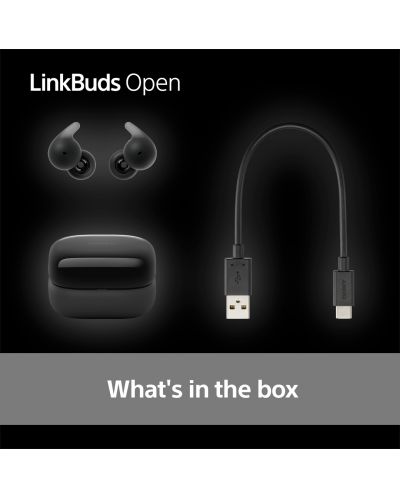 Безжични слушалки Sony - LinkBuds Open, TWS, черни | Ozone.bg