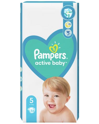 Бебешки пелени Pampers - Active Baby 5, 54 броя - 1