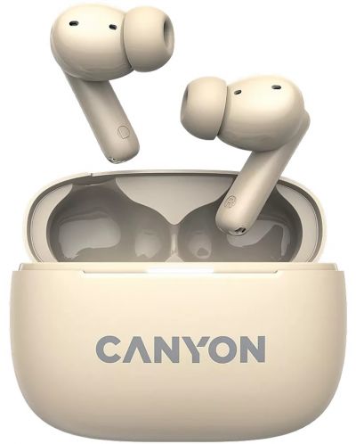 Безжични слушалки Canyon - CNS-TWS10, ANC, бежови - 1