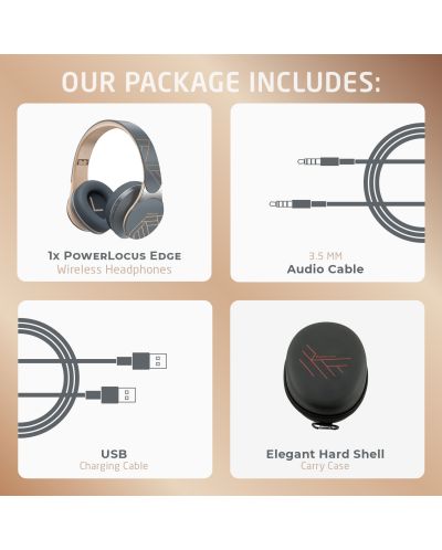 Безжични слушалки с микрофон PowerLocus - EDGE, Asphalt Grey - 10