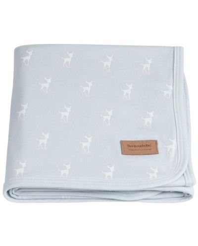 Бебешко одеяло Bonjourbebe -  Deer, 65 x 80 cm, синьо - 1