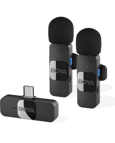 Безжична микрофонна система BOYA - BY-V20, USB-C, черна - 1