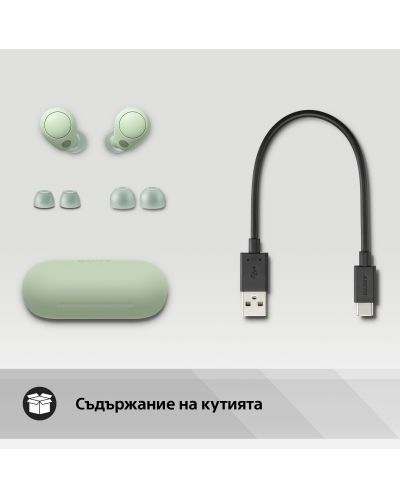 Безжични слушалки Sony - WF-C700N, TWS, ANC, зелени - 11