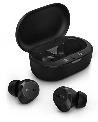 Безжични слушалки Philips - TAT1209BK/00, TWS, черни - 1