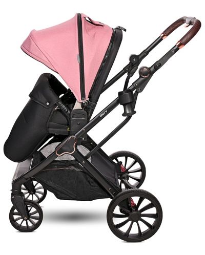 Бебешка количка 2 в 1 Lorelli - Glory, с адаптори, Pink - 7