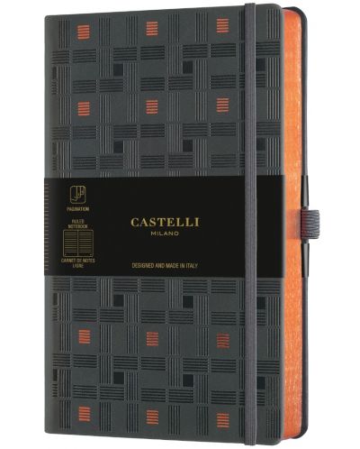 Бележник Castelli Copper & Gold - Weaving Copper, 13 x 21 cm, линиран - 1