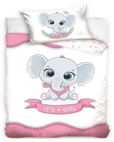 Бебешки спален комплект от 2 части Sonne - Little Elephant Pink - 1