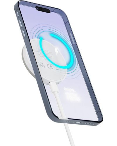 Безжично зарядно 3mk - Hardy Wireless Charger 2 в 1, 15W, бяло - 4