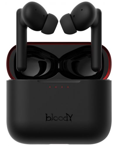 Безжични слушалки A4tech Bloody - M90, TWS, ANC, черни/червени - 1