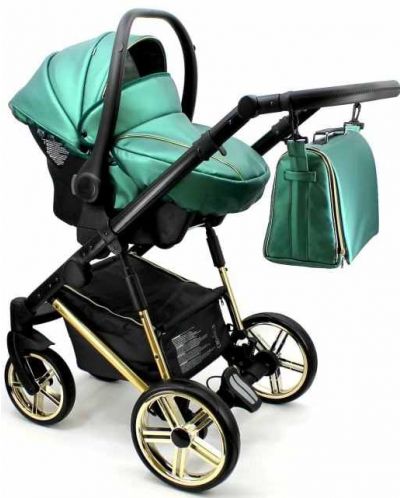 Бебешка количка 3 в 1 Adbor - Avenue 3D, зелена - 5