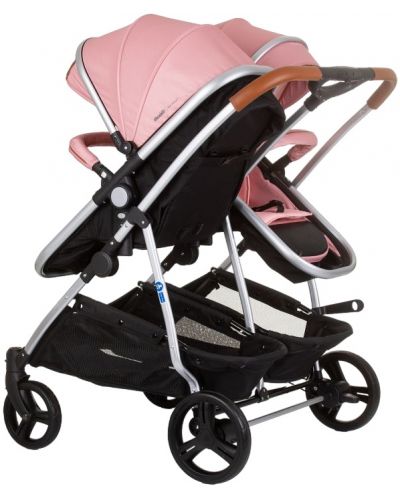 Бебешка количка за близнаци Chipolino - Дуо Смарт, фламинго - 3