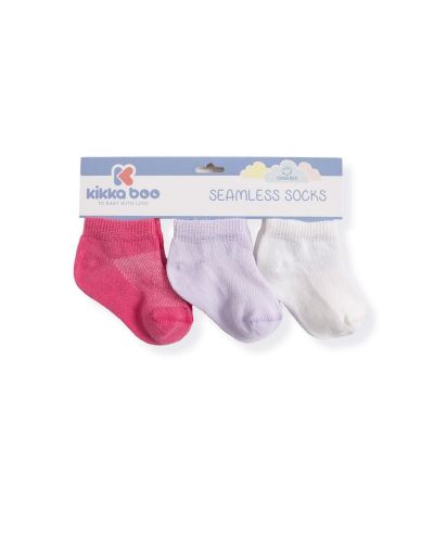 Бебешки къси чорапи KikkaBoo Solid - Памучни, 2-3 години, лилави - 1