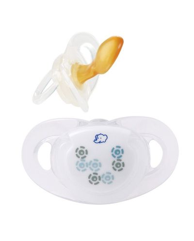Каучукови залъгалки Bebe Confort Maternity Dental Safe - 6-18месеца, бели, 2 броя