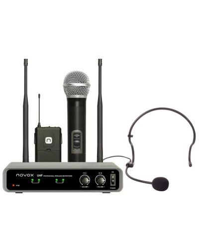 Безжична микрофонна система Novox - Free HB2, черна - 1