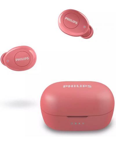 Безжични слушалки с микрофон Philips - TAT2205, TWS, червени - 3
