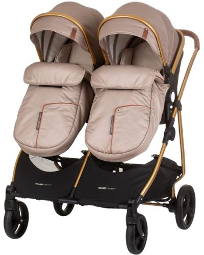 Бебешка количка за близнаци Chipolino - Дуо Смарт, златисто бежова - 7