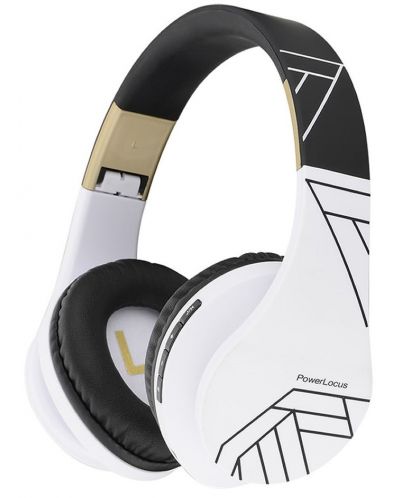 Безжични слушалки PowerLocus - P2, черни/бели - 1